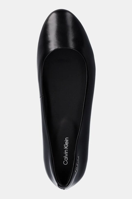 Calvin Klein balerini de piele ROUND BALLERINA negru HW0HW02449