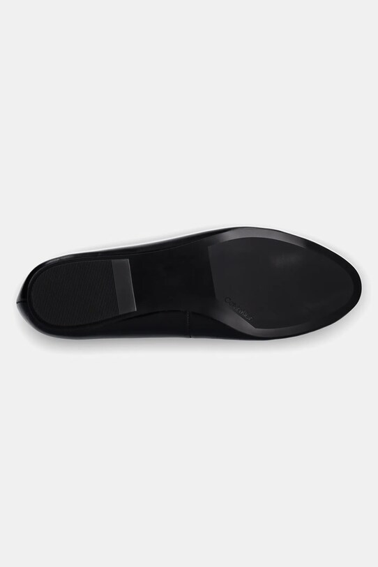 Calvin Klein balerini de piele ROUND BALLERINA HW0HW02449 negru