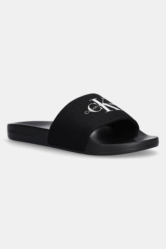 Calvin Klein Jeans klapki SLIDE MONOGRAM WMNS tekstylny czarny YW0YW01835