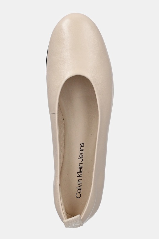 Calvin Klein Jeans baleriny skórzane BALLERINA LEATHER beżowy YW0YW01803