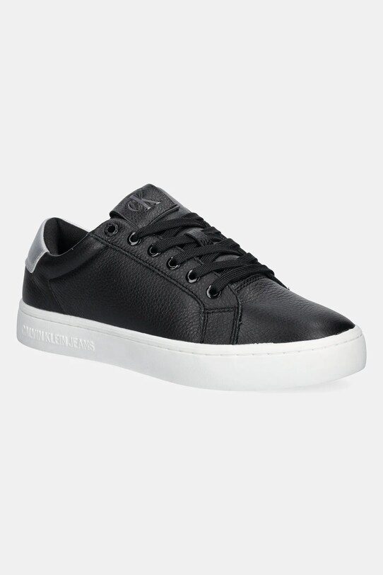 Kožené tenisky Calvin Klein Jeans CLASSIC CUPSOLE LOW OHB plochá čierna YW0YW01799