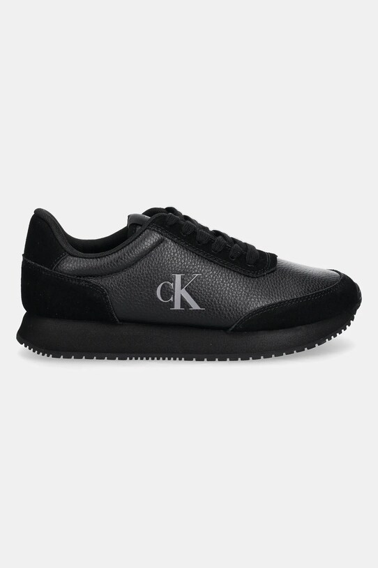 Кожаные кроссовки Calvin Klein Jeans RUNNER LACEUP LOW MIX MG YW0YW01798 чёрный SS25