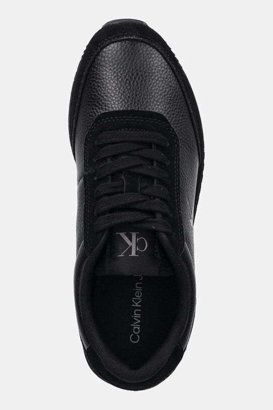 Кожаные кроссовки Calvin Klein Jeans RUNNER LACEUP LOW MIX MG чёрный YW0YW01798