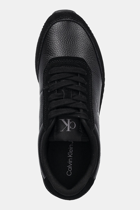 Δερμάτινα αθλητικά παπούτσια Calvin Klein Jeans RUNNER LACEUP LOW MIX MG μαύρο YW0YW01798