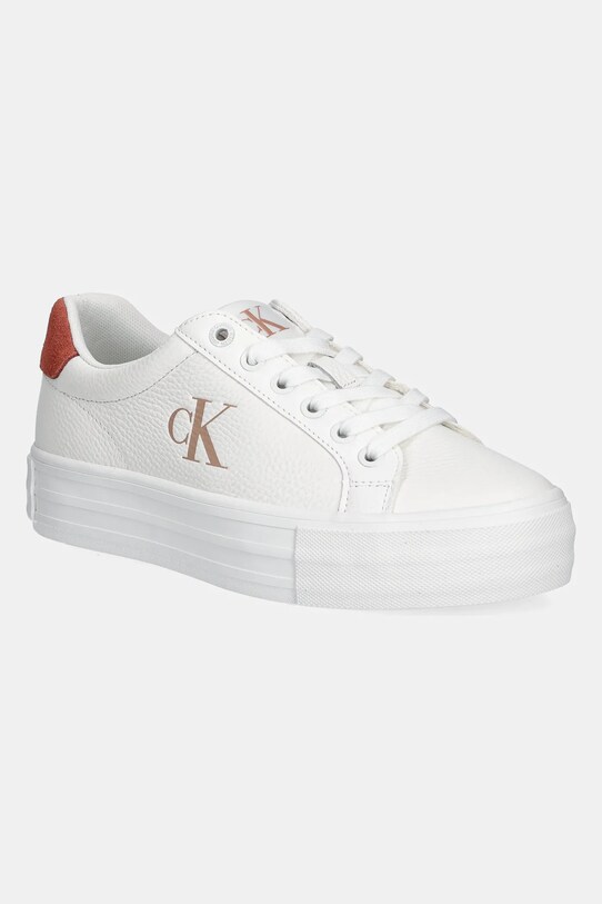 Шкіряні кросівки Calvin Klein Jeans BOLD VULC FLATF LOW LTH ML пласка білий YW0YW01669