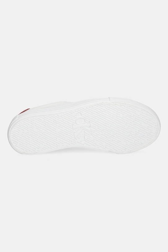 Calvin Klein Jeans sneakersy skórzane BOLD VULC FLATF LOW LTH ML YW0YW01669 biały