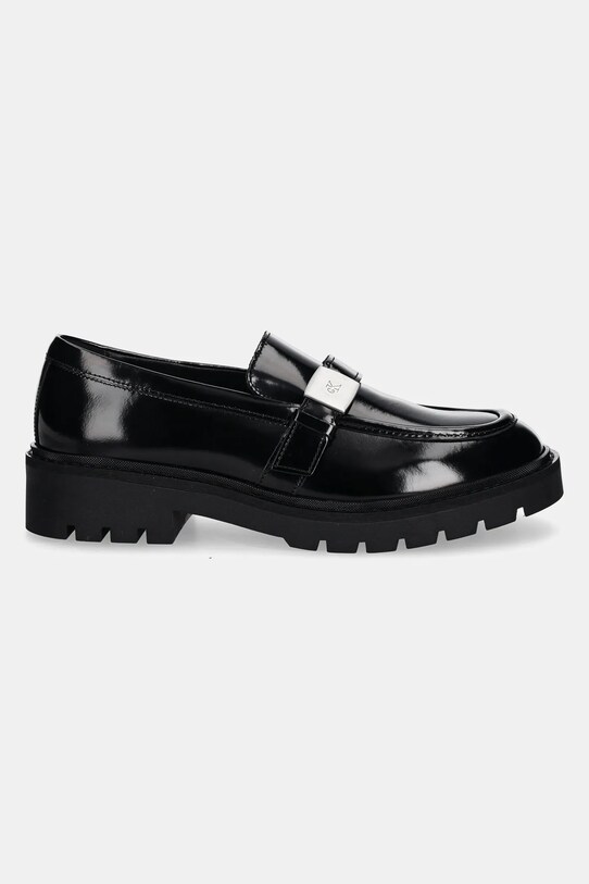Calvin Klein Jeans mocasini de piele FLATFORM SHOE DRIVER HDW YW0YW01657 negru SS25