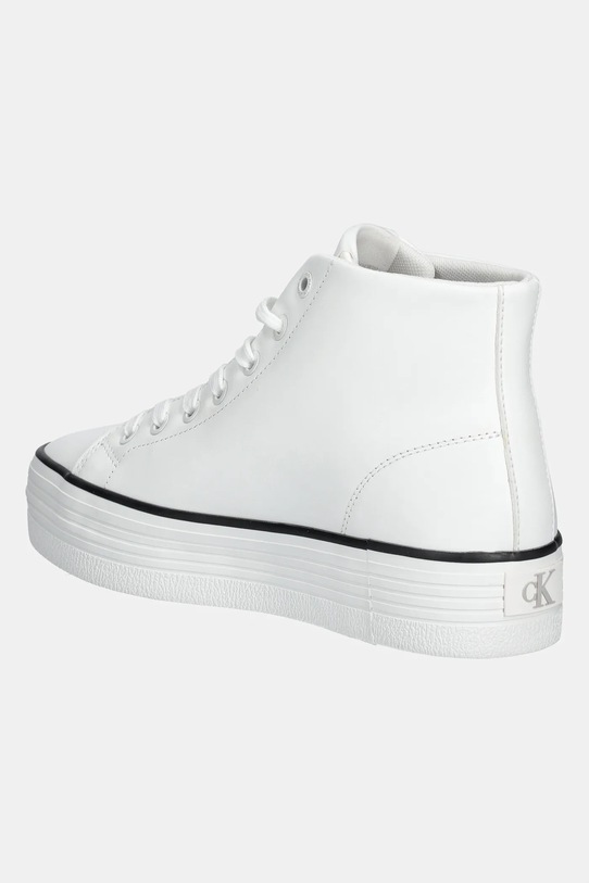 Obuwie Calvin Klein Jeans trampki skórzane BOLD VULC FLATF MID LTH IN YW0YW01634 biały