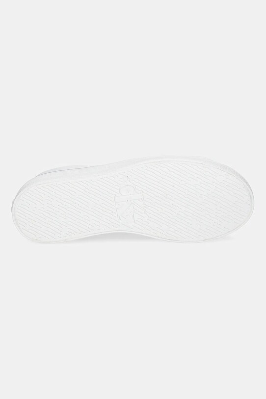 Calvin Klein Jeans trampki skórzane BOLD VULC FLATF MID LTH IN YW0YW01634 biały