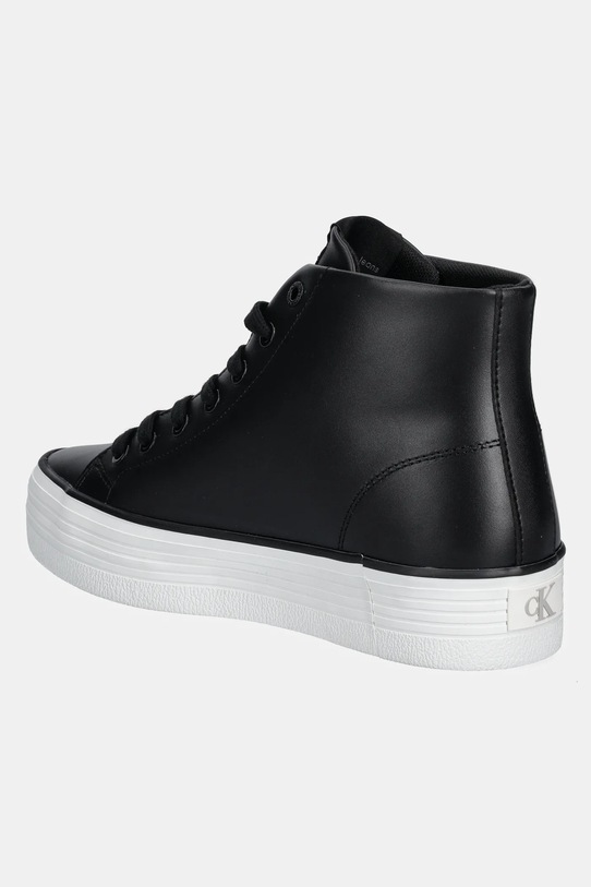 Obuwie Calvin Klein Jeans trampki skórzane BOLD VULC FLATF MID LTH IN YW0YW01634 czarny