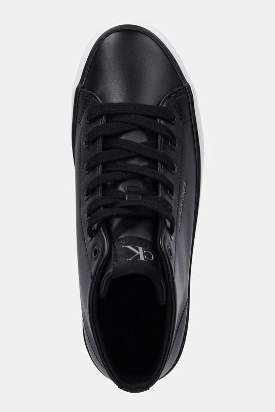 Calvin Klein Jeans trampki skórzane BOLD VULC FLATF MID LTH IN czarny YW0YW01634