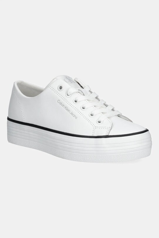 Calvin Klein Jeans sneakers din piele BOLD VULC FLATF LOW LTH IN platformă alb YW0YW01633