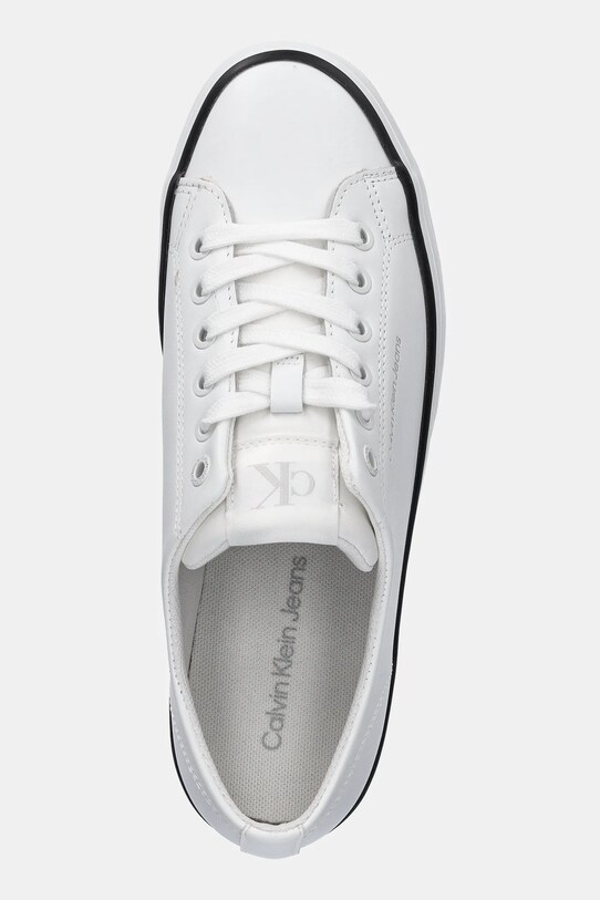 Calvin Klein Jeans sneakers din piele BOLD VULC FLATF LOW LTH IN alb YW0YW01633