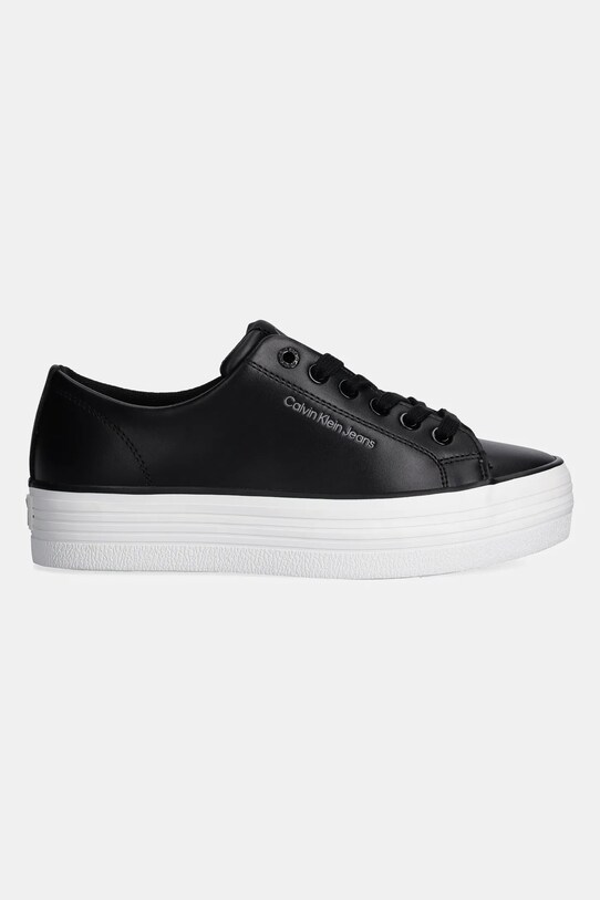 Calvin Klein Jeans bőr sportcipő BOLD VULC FLATF LOW LTH IN YW0YW01633 fekete SS25