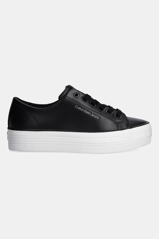 Kožené tenisky Calvin Klein Jeans BOLD VULC FLATF LOW LTH IN YW0YW01633 čierna SS25