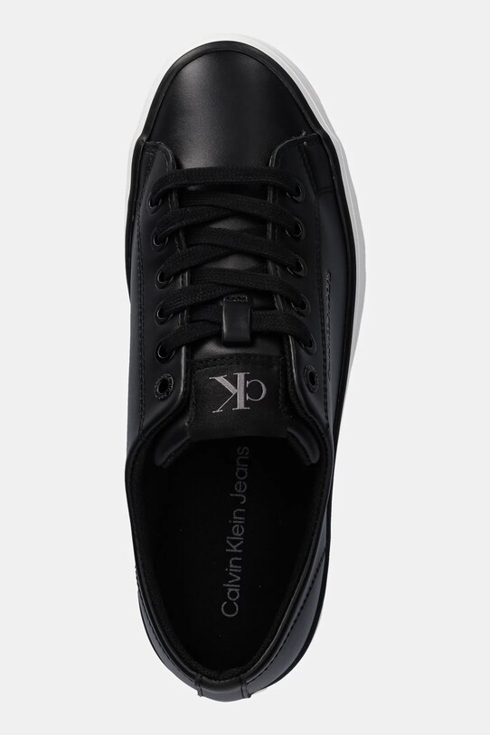 Calvin Klein Jeans bőr sportcipő BOLD VULC FLATF LOW LTH IN fekete YW0YW01633