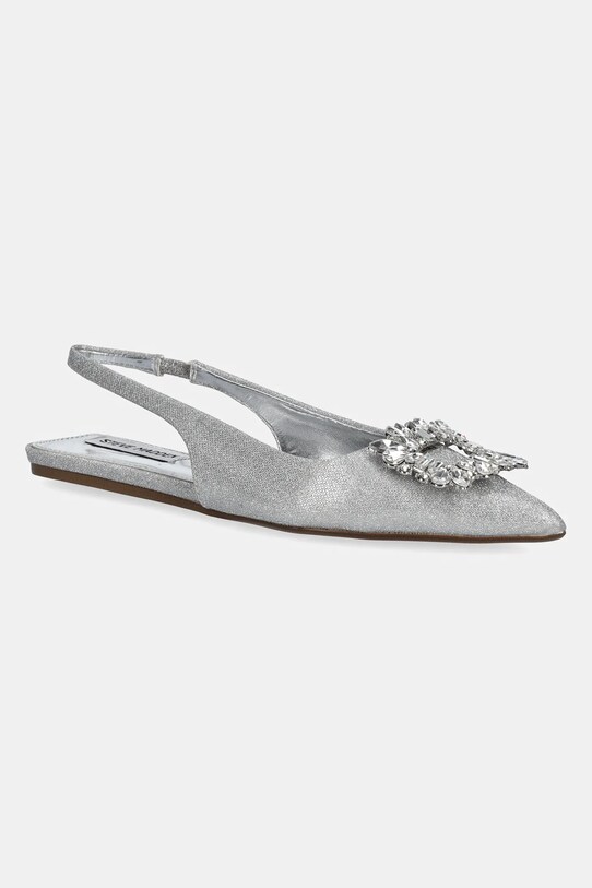 Baleríny Steve Madden Calista otevřená pata stříbrná SM11003625.SIG