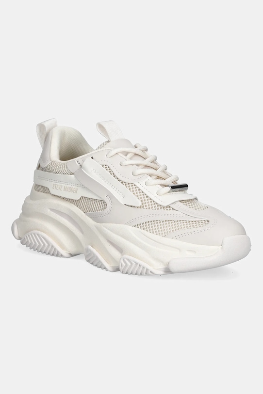 Sneakers Steve Madden Possession-SE απομίμηση λείου δέρματος μπεζ SM19000033.SVC