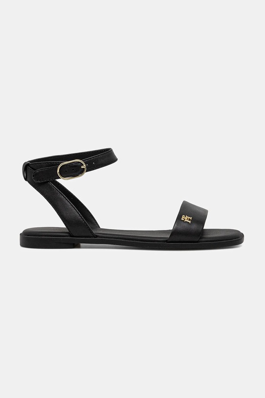 Tommy Hilfiger bőr szandál ANKLE STRAP LEATHER SANDAL FW0FW08422 fekete SS25