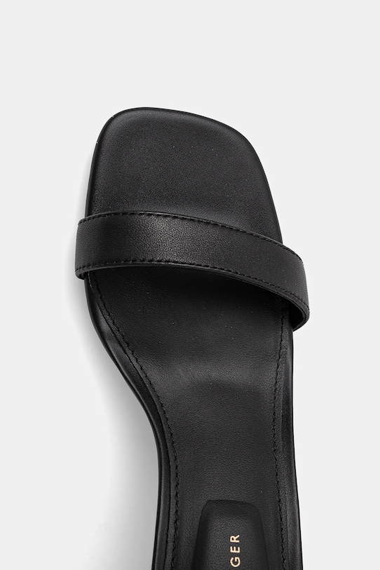 Шкіряні сандалі Tommy Hilfiger LEATHER KNOTS KITTEN SANDAL чорний FW0FW08424