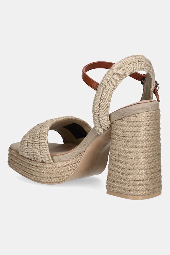 Cipők Tommy Hilfiger szandál ROPE HEEL PLATFORM SANDAL FW0FW08425 bézs