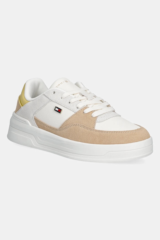 Tommy Hilfiger sneakers din piele ESSENTIAL BASKET SNEAKER platformă bej FW0FW08456