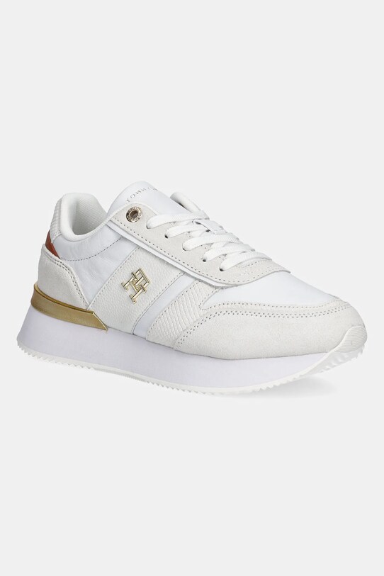 Δερμάτινα αθλητικά παπούτσια Tommy Hilfiger TH FASHION RUNNER δέρμα σαμουά λευκό FW0FW08475
