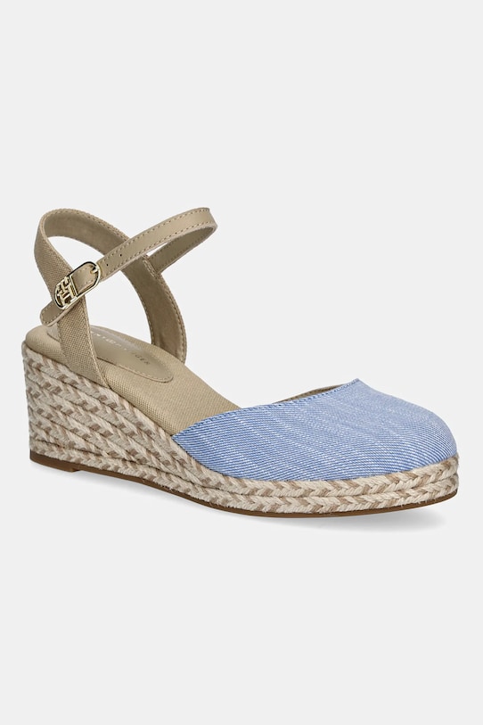 Εσπαντρίγιες Tommy Hilfiger CHAMBRAY MID WEDGE ESPAD υφασμάτινο μπλε FW0FW08477
