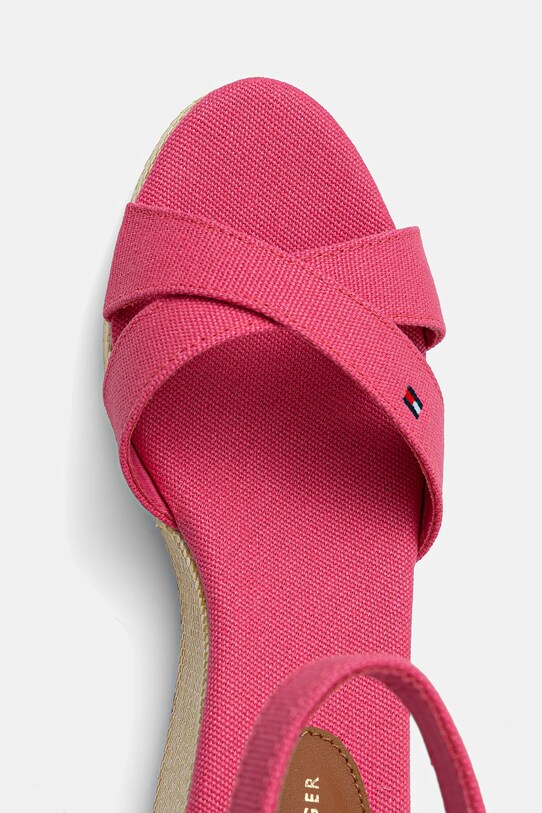 Sandály Tommy Hilfiger FLAG CRISS-CROS MID WEDGE ESPAD růžová FW0FW08481