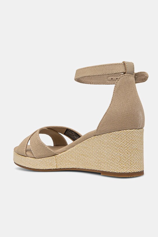 Obuwie Tommy Hilfiger sandały FLAG CRISS-CROS MID WEDGE ESPAD FW0FW08481 beżowy