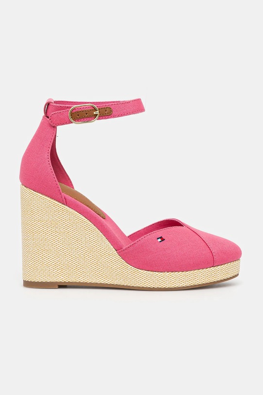 Tommy Hilfiger espadrilles FLAG HIGH WEDGE ESPAD CLOSED TOE FW0FW08494 rózsaszín SS25
