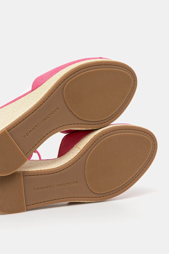 Tommy Hilfiger espadryle FLAG HIGH WEDGE ESPAD CLOSED TOE różowy FW0FW08494