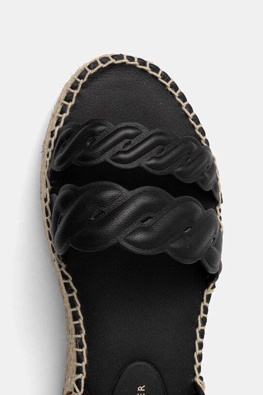 Tommy Hilfiger sandały skórzane LEATHER ROPE REAL ESPAD SANDAL czarny FW0FW08496