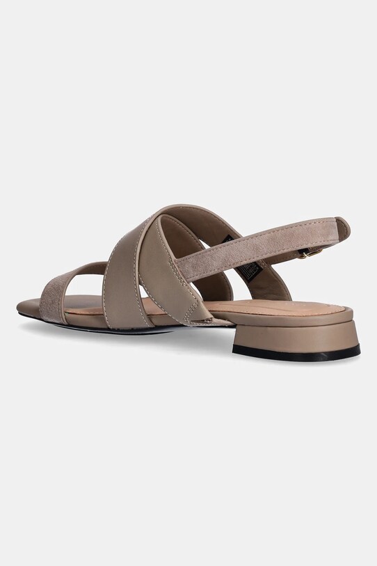 Obuwie Tommy Hilfiger sandały skórzane LEATHER & SUEDE FLAT SANDAL FW0FW08507 beżowy