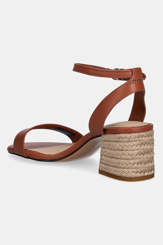 Παπούτσια Δερμάτινα σανδάλια Tommy Hilfiger LEATHER ANKLE STRAP ESPAD SANDAL FW0FW08533 καφέ