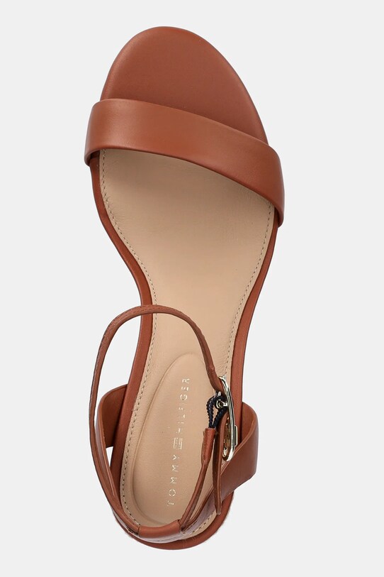 Δερμάτινα σανδάλια Tommy Hilfiger LEATHER ANKLE STRAP ESPAD SANDAL καφέ FW0FW08533