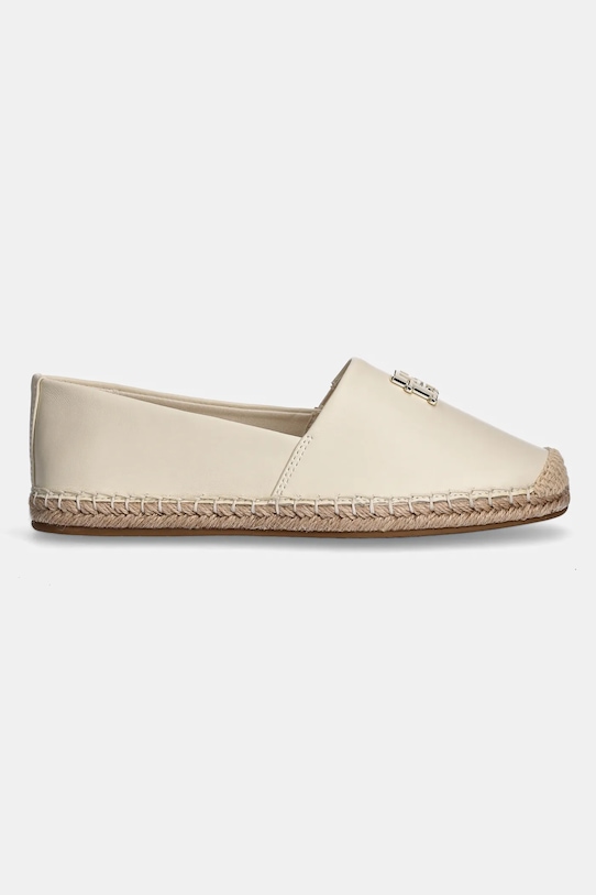 Tommy Hilfiger bőr espadrilles TH LOGO LEATHER ESPADRILLE FW0FW08540 bézs SS25