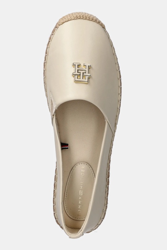 Tommy Hilfiger bőr espadrilles TH LOGO LEATHER ESPADRILLE bézs FW0FW08540