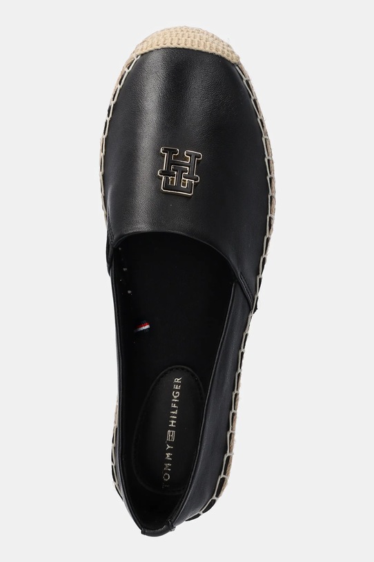 Kožené espadrilky Tommy Hilfiger TH LOGO LEATHER ESPADRILLE černá FW0FW08540