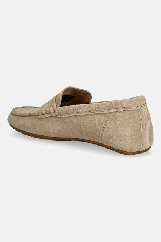Obuwie Tommy Hilfiger mokasyny damskie zamszowe FLAG SOFT SUEDE DRIVER LOAFER FW0FW08558 beżowy