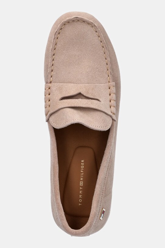 Tommy Hilfiger mokasyny zamszowe FLAG SOFT SUEDE DRIVER LOAFER beżowy FW0FW08558