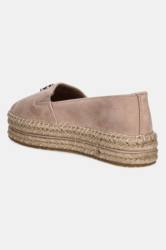 Obuwie Tommy Hilfiger espadryle zamszowe SUEDE PLATFORM ESPADRILLE FW0FW08586 beżowy