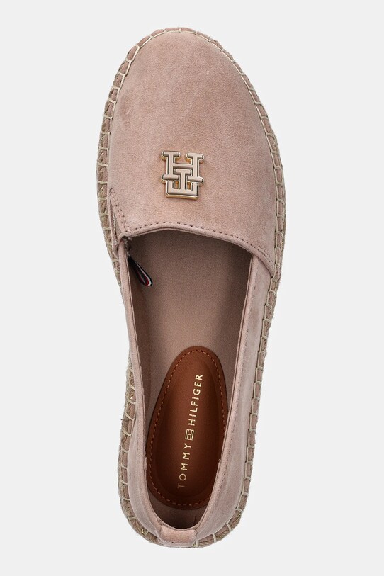 Tommy Hilfiger espadryle zamszowe SUEDE PLATFORM ESPADRILLE beżowy FW0FW08586