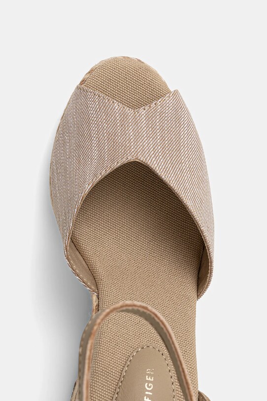 Tommy Hilfiger sandały CHAMBRAY HIGH WEDGE ESPADRILLE beżowy FW0FW08588