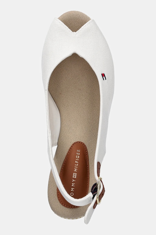 Sandále Tommy Hilfiger FLAG MID WEDGE ESPAD SLINGBACK biela FW0FW08595