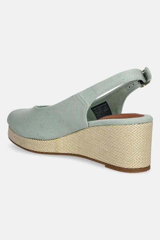 Obuwie Tommy Hilfiger sandały FLAG MID WEDGE ESPAD SLINGBACK FW0FW08595 zielony