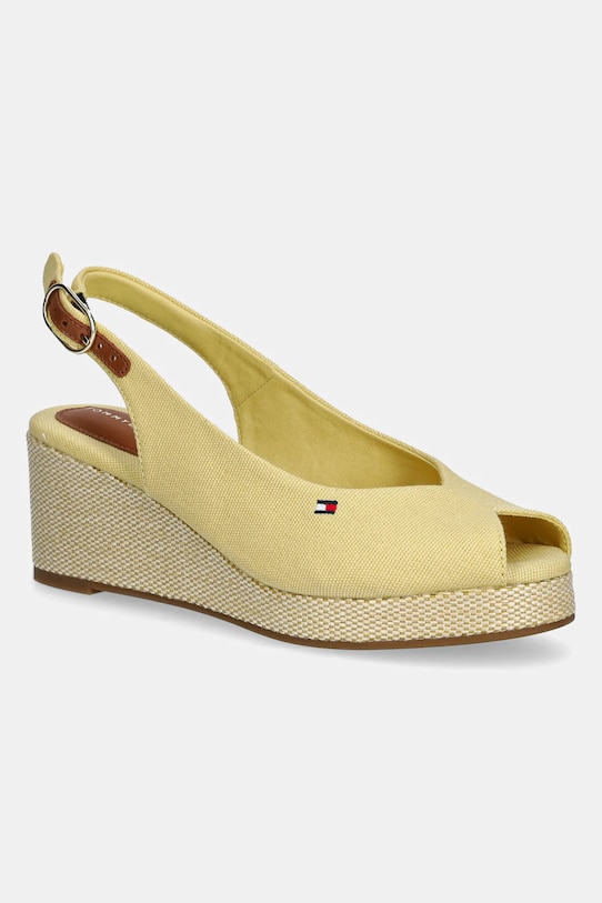 Сандалии Tommy Hilfiger FLAG MID WEDGE ESPAD SLINGBACK кожа жёлтый FW0FW08595