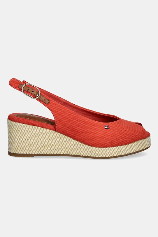 Tommy Hilfiger sandały FLAG MID WEDGE ESPAD SLINGBACK FW0FW08595 czerwony SS25