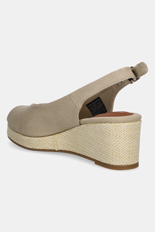 Încălțăminte Tommy Hilfiger sandale FLAG MID WEDGE ESPAD SLINGBACK FW0FW08595 bej