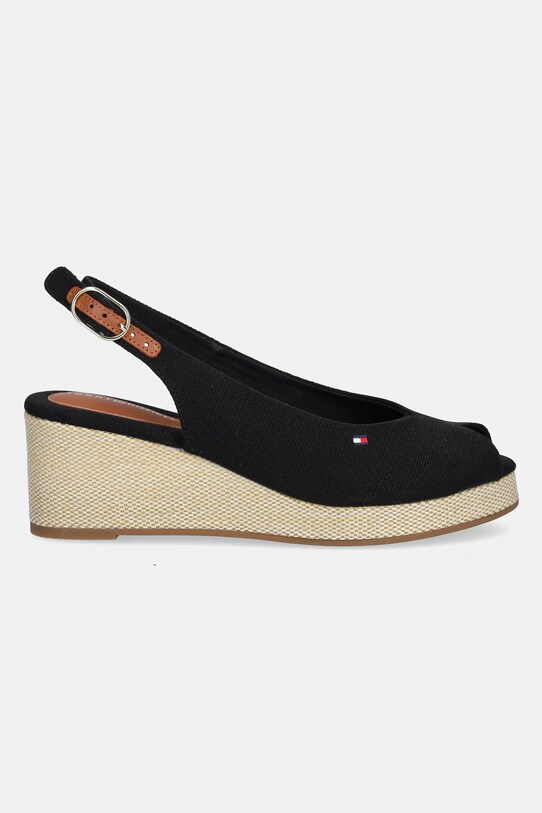 Σανδάλια Tommy Hilfiger FLAG MID WEDGE ESPAD SLINGBACK FW0FW08595 μαύρο SS25